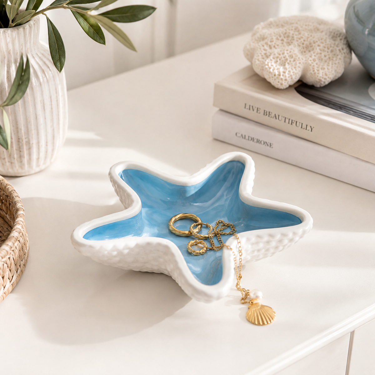Blue Ocean Star Ceramic Tray