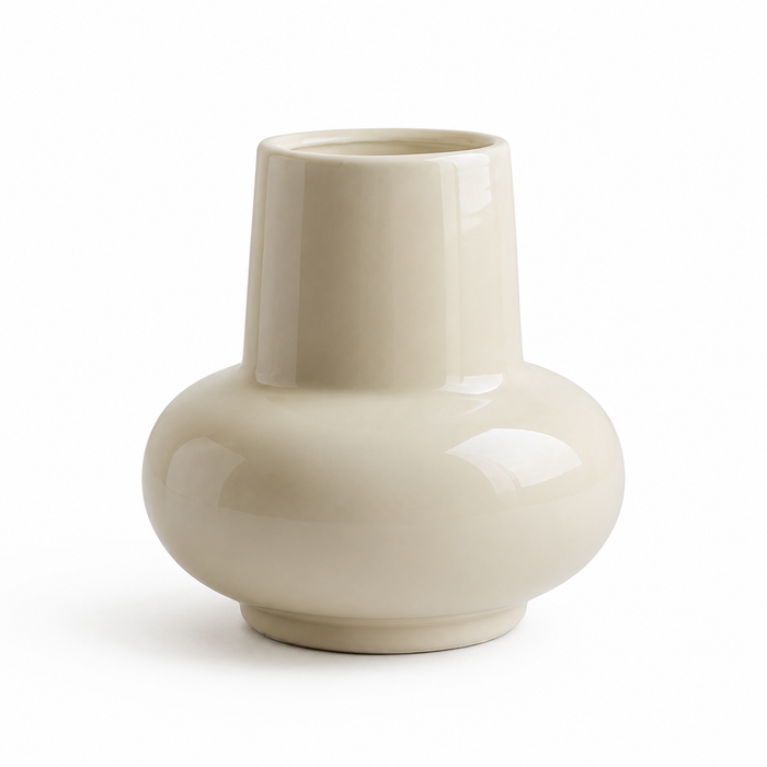 Sculptural Ivory Ceramic Vase