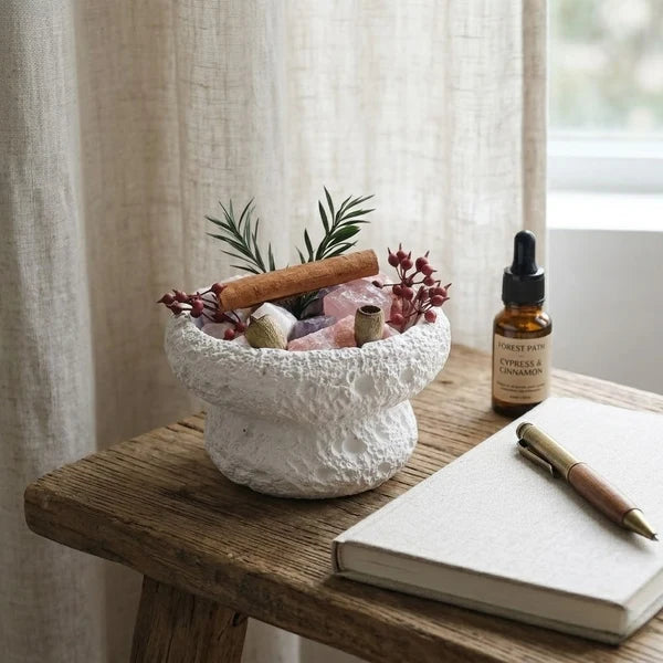 Sandalwood Essential Oil & Orange Salt Stone Diffuser Gift Set