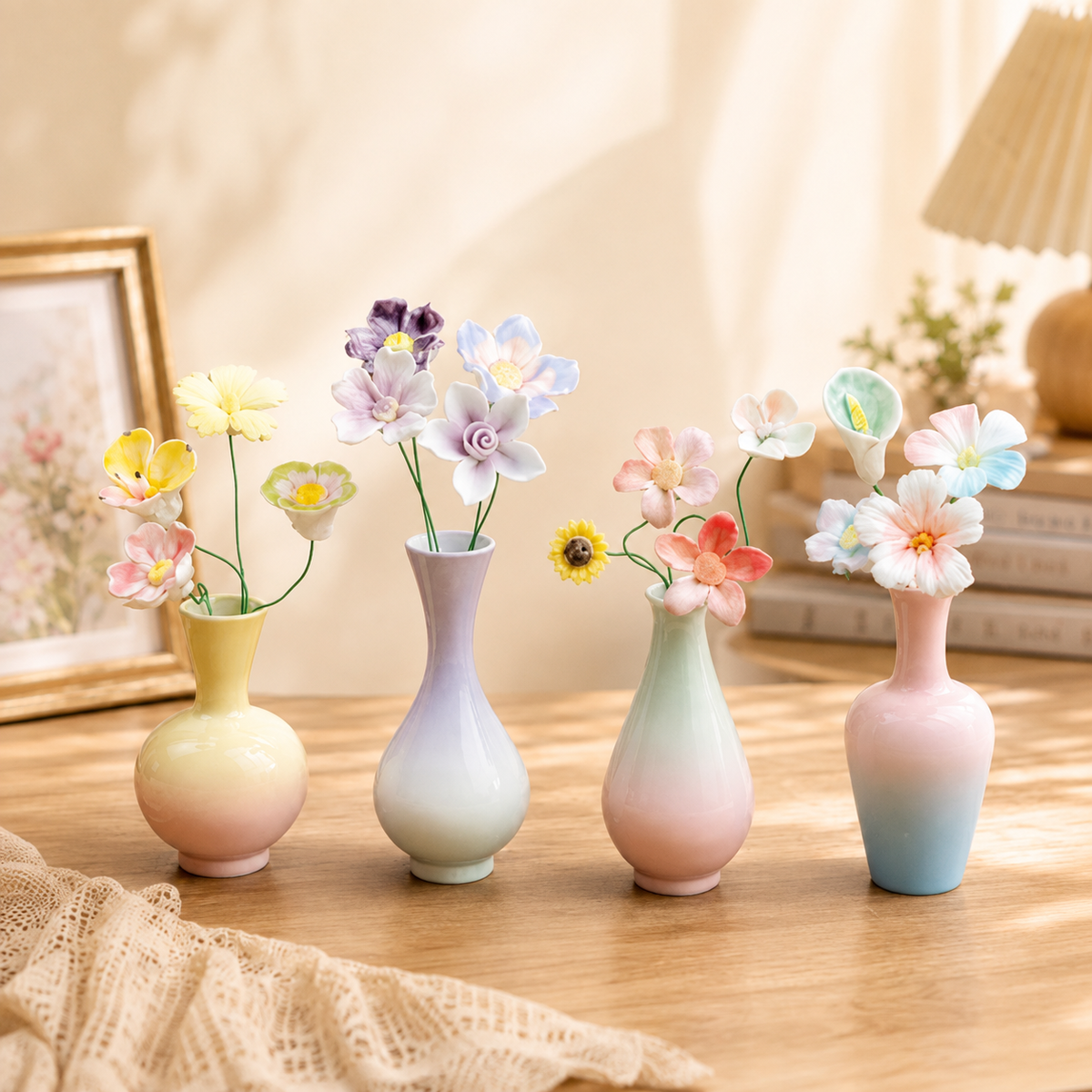 Crackle Glaze Gradient Vase（4pc）